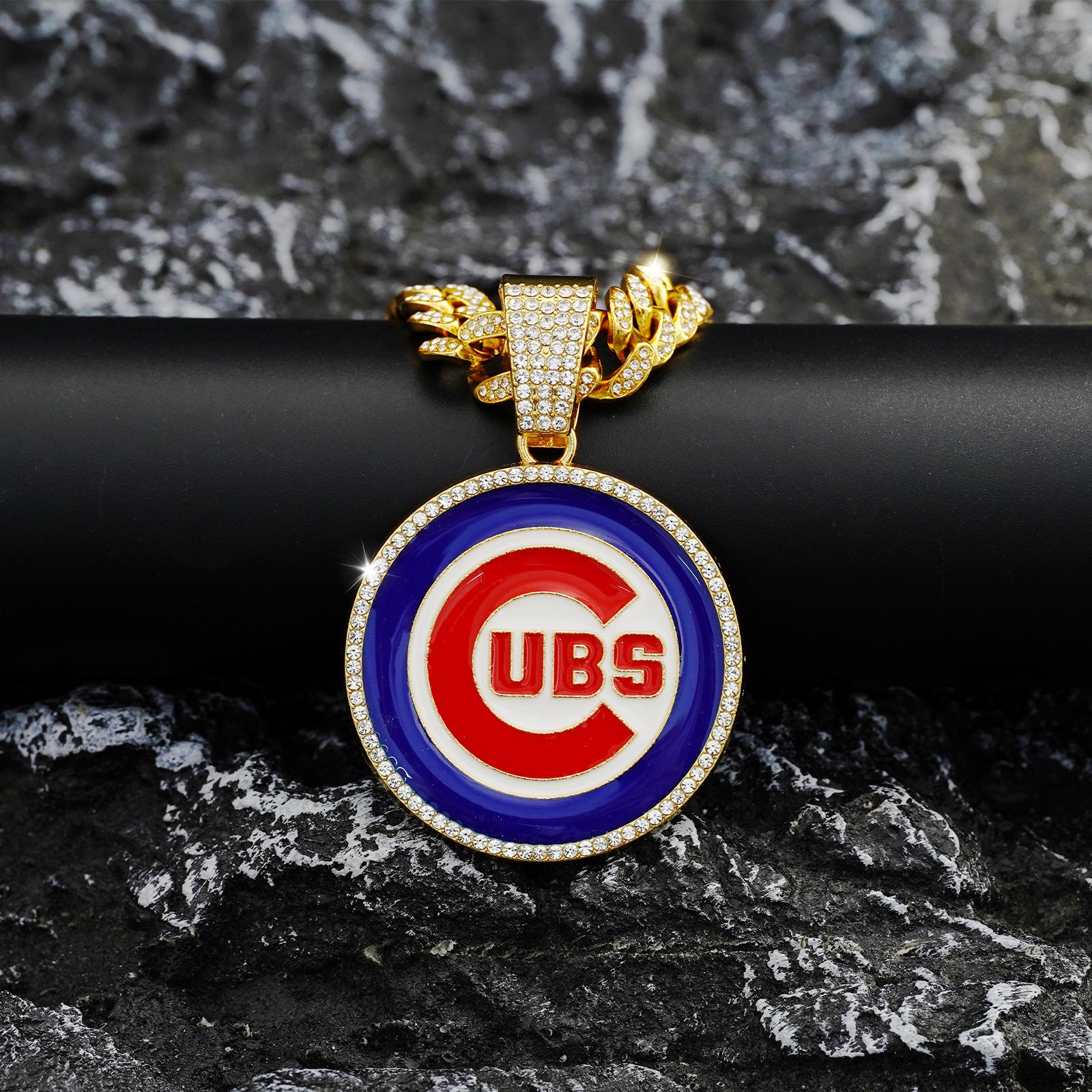 Wholesale Fashionable colorful oil drop necklace hip hop full diamond Cuban chain